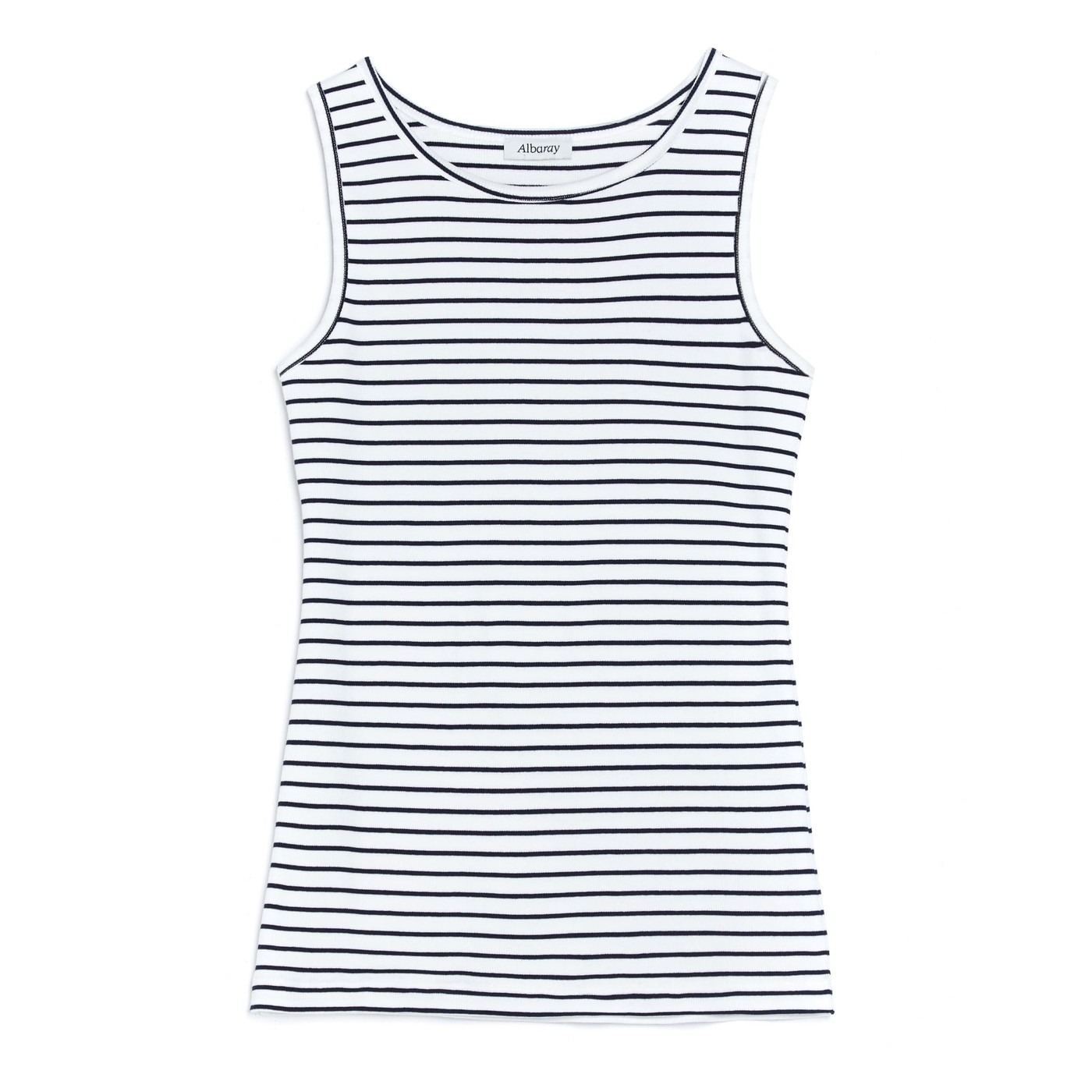 Re-Loved Rib Racer Vest Navy Stripe - Size 18