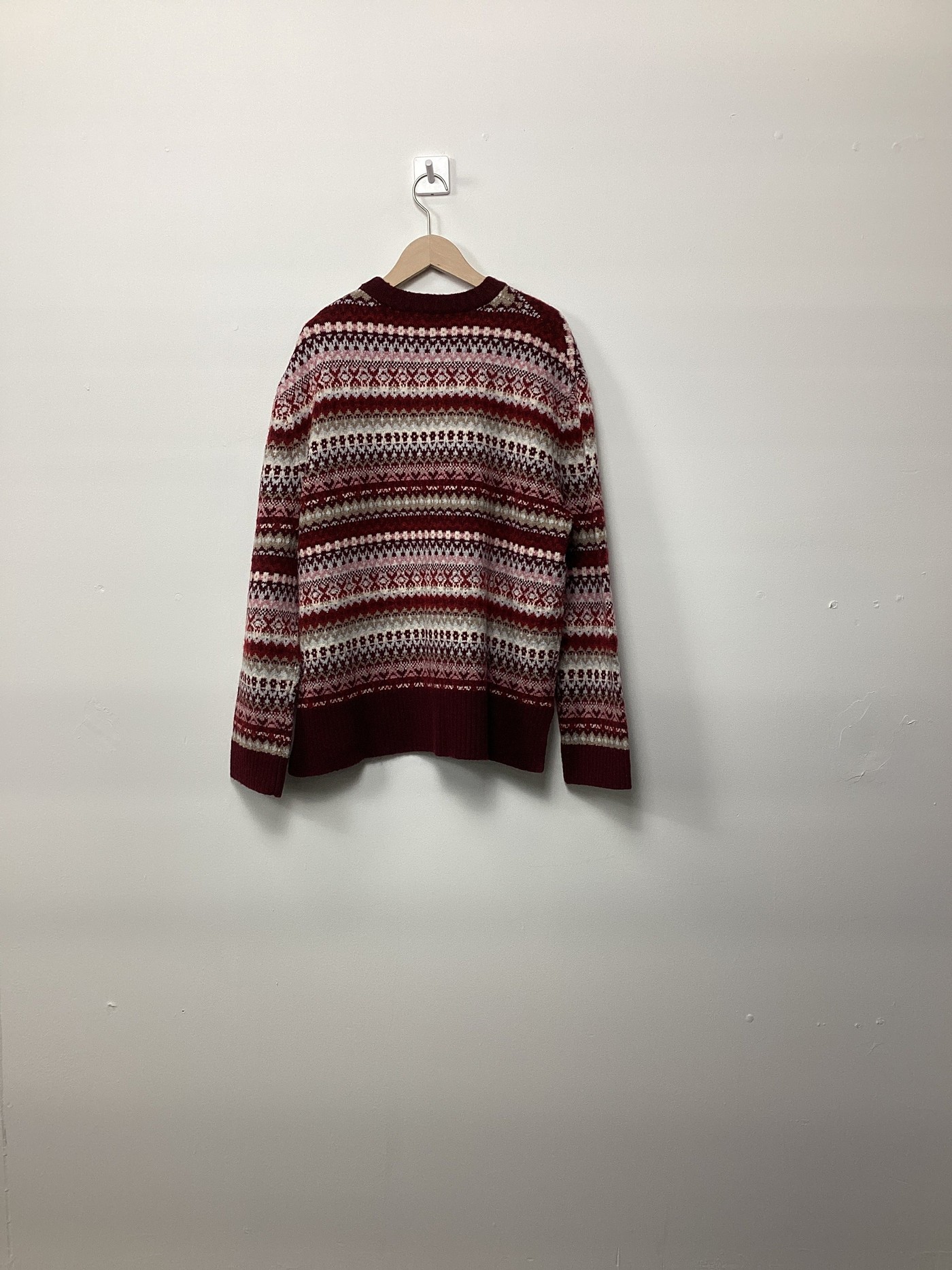 Re-Loved Burgundy Fair Isle Jumper - Size 8 view 4