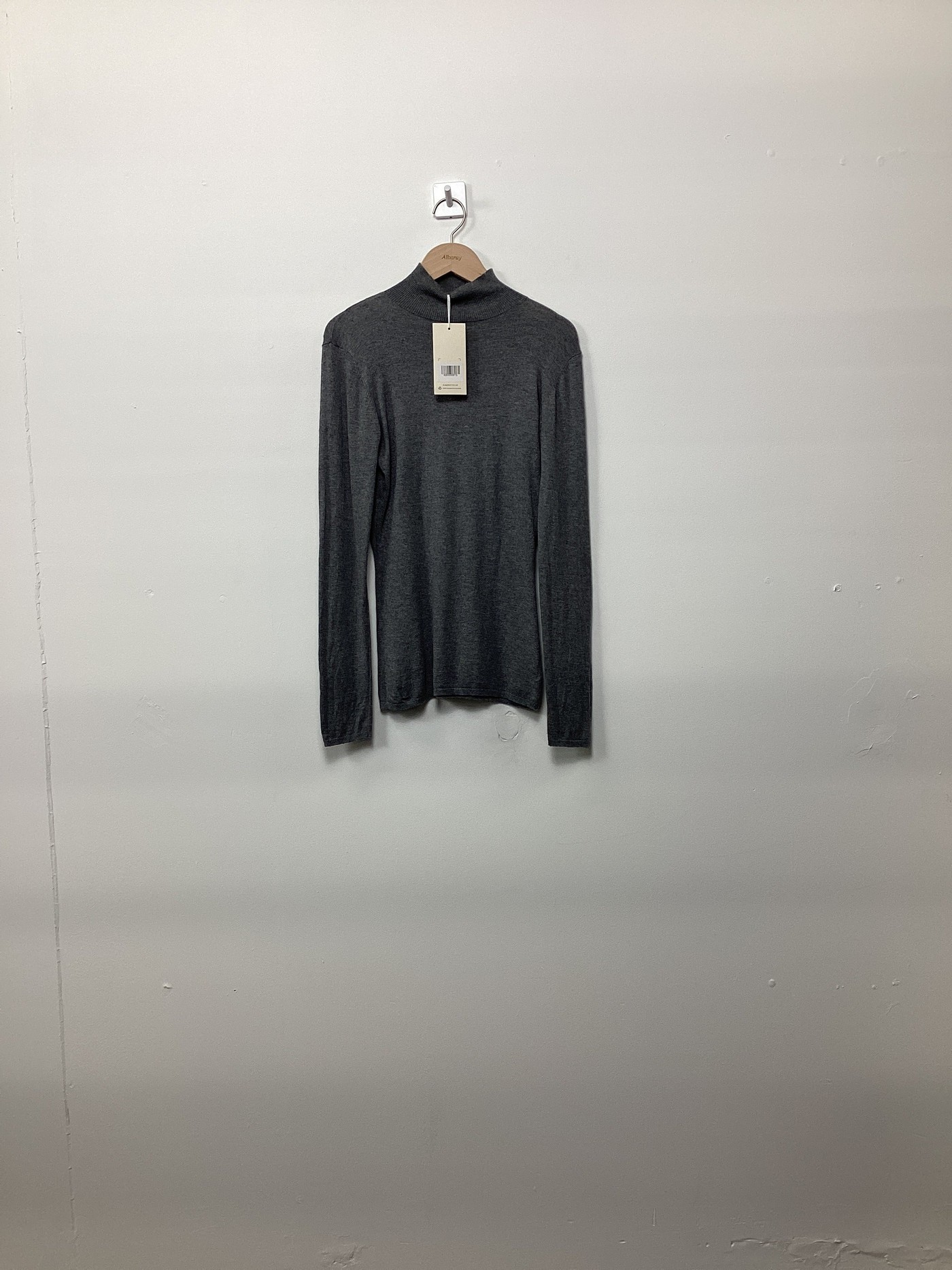 Re-Loved Silk Blend Turtle Neck Grey - Size 8 view 3