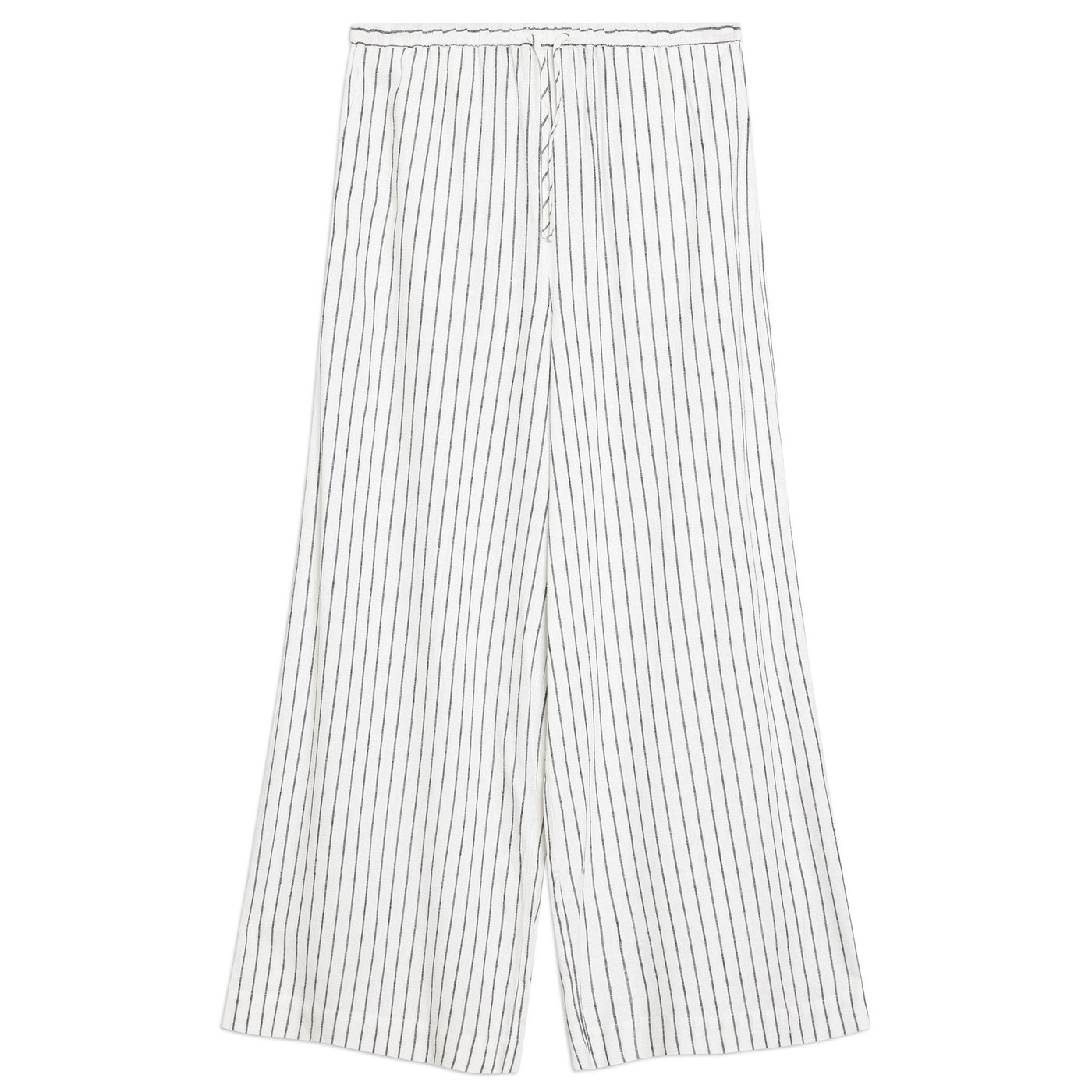 Re-Loved Stripe Linen Blend Drawstring Trousers - Size 10