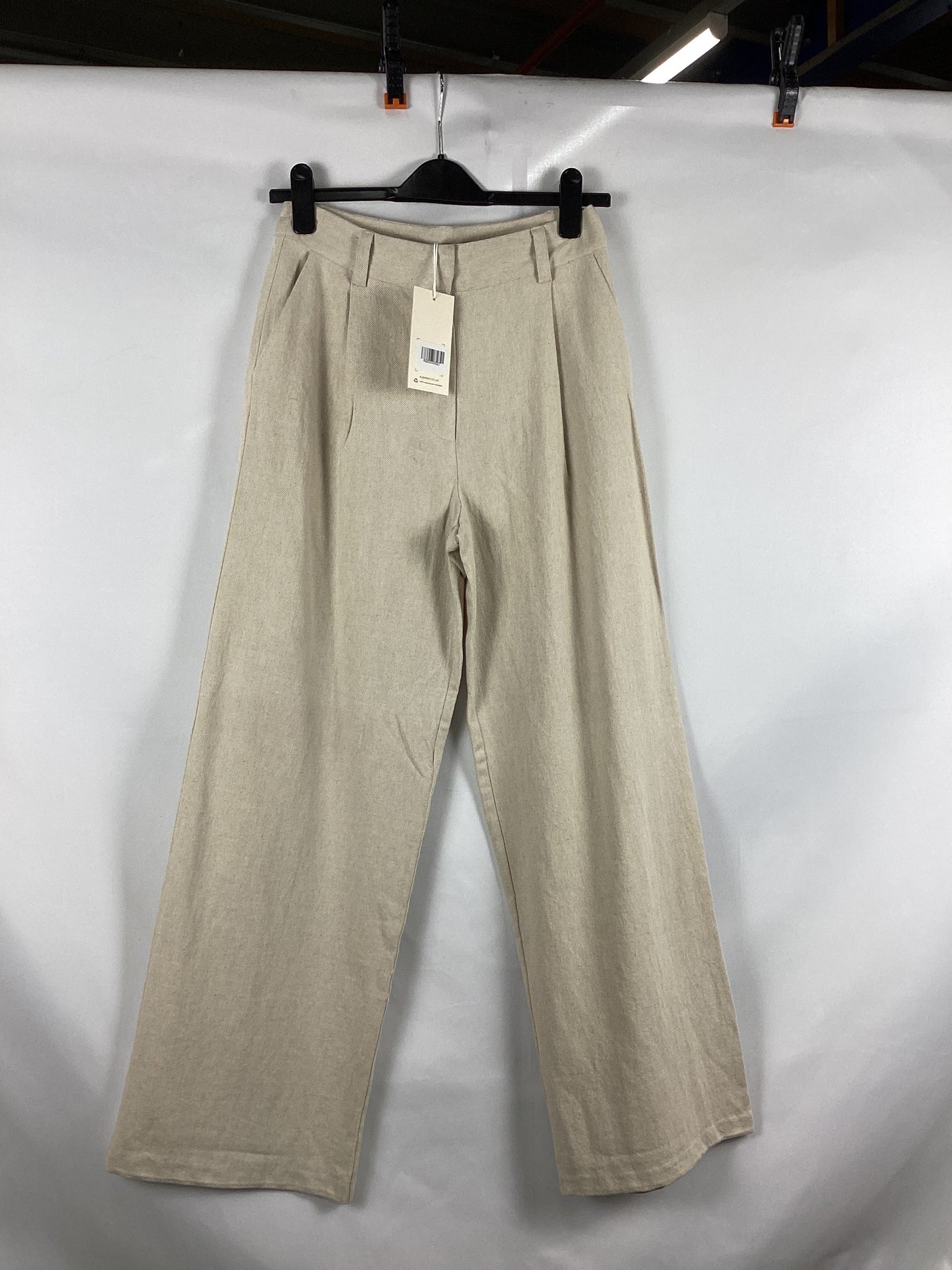 Re-Loved Linen Twill Cream Trousers - Size 10 view 3