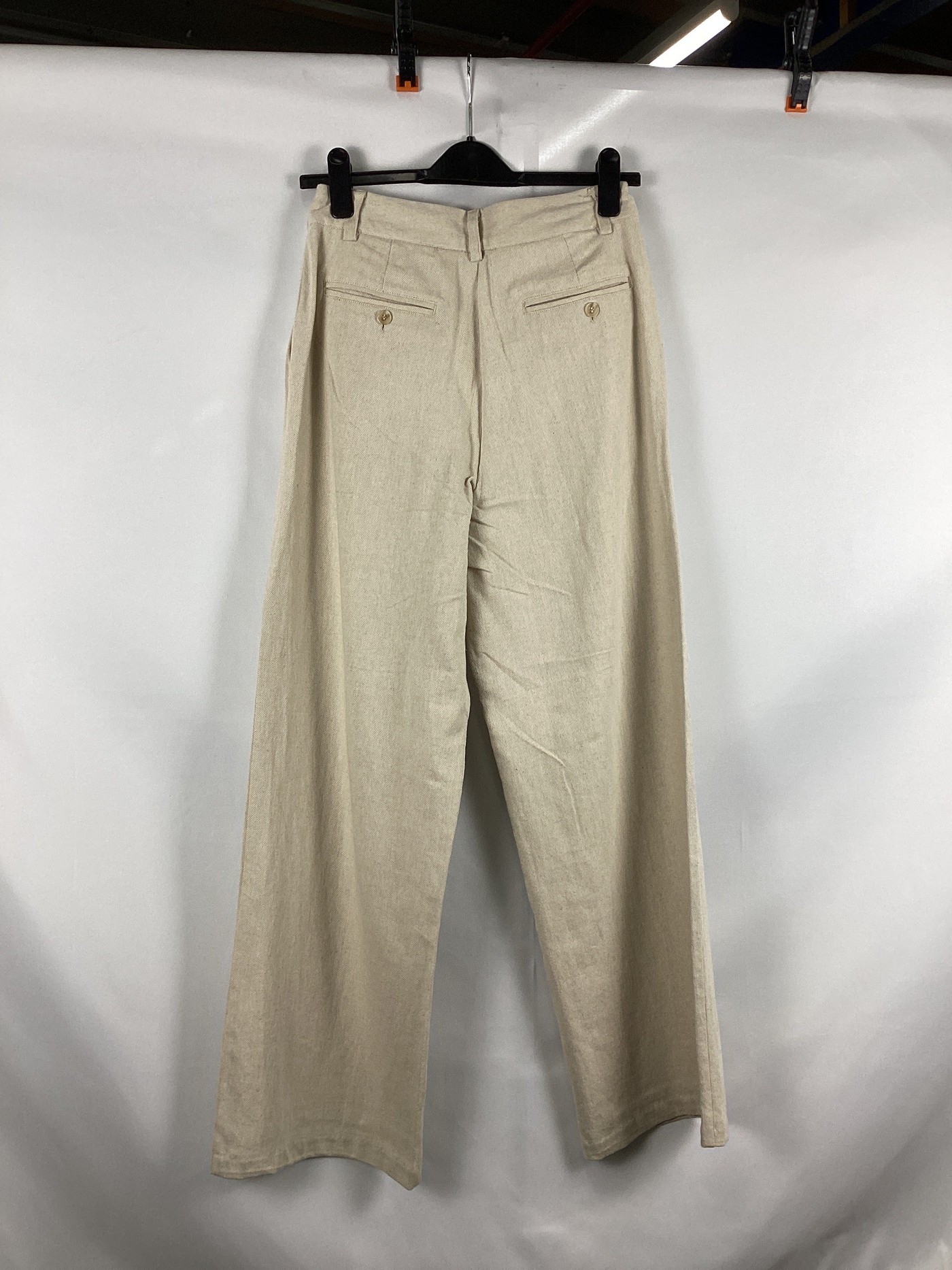 Re-Loved Linen Twill Cream Trousers - Size 10 view 4