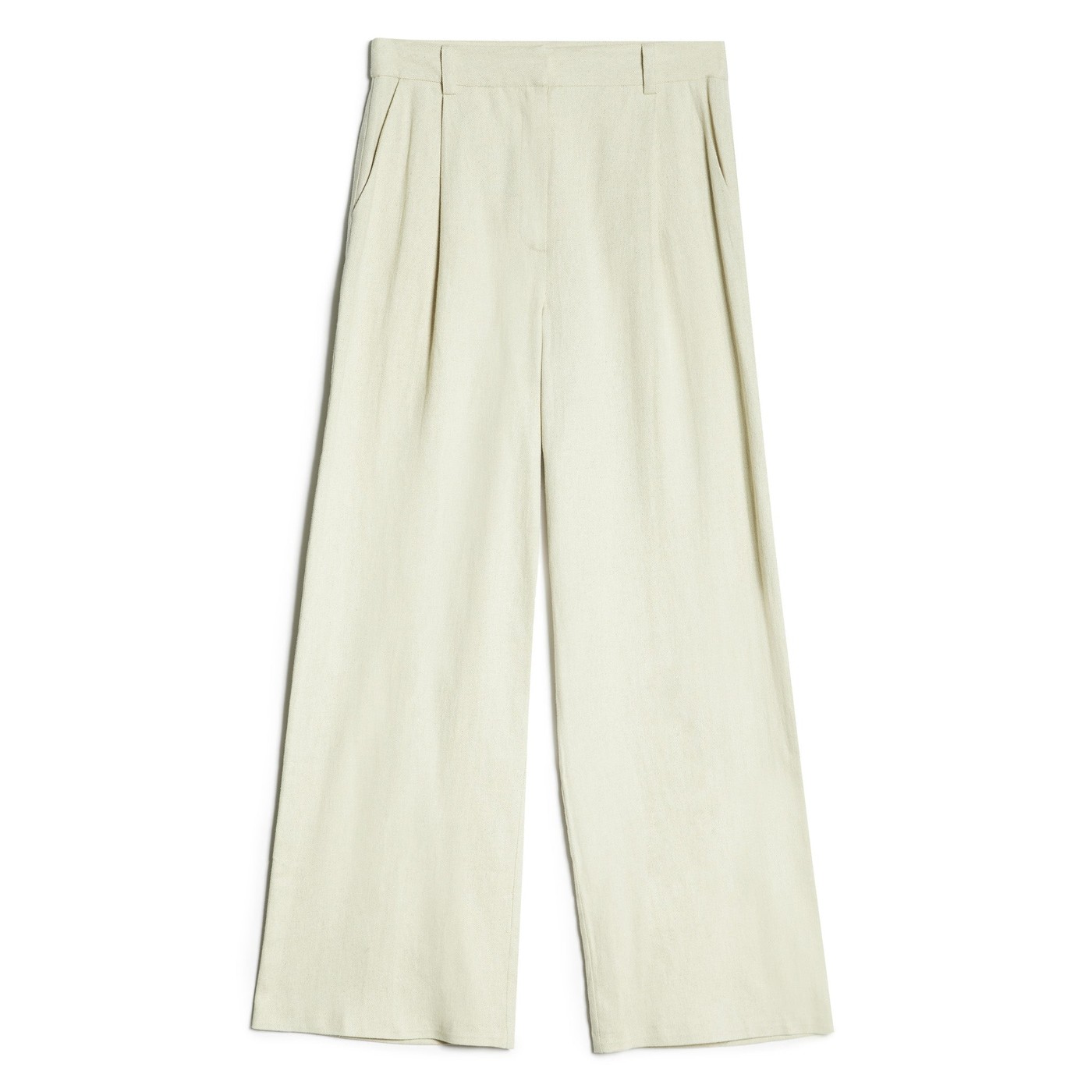 Re-Loved Linen Twill Cream Trousers - Size 10