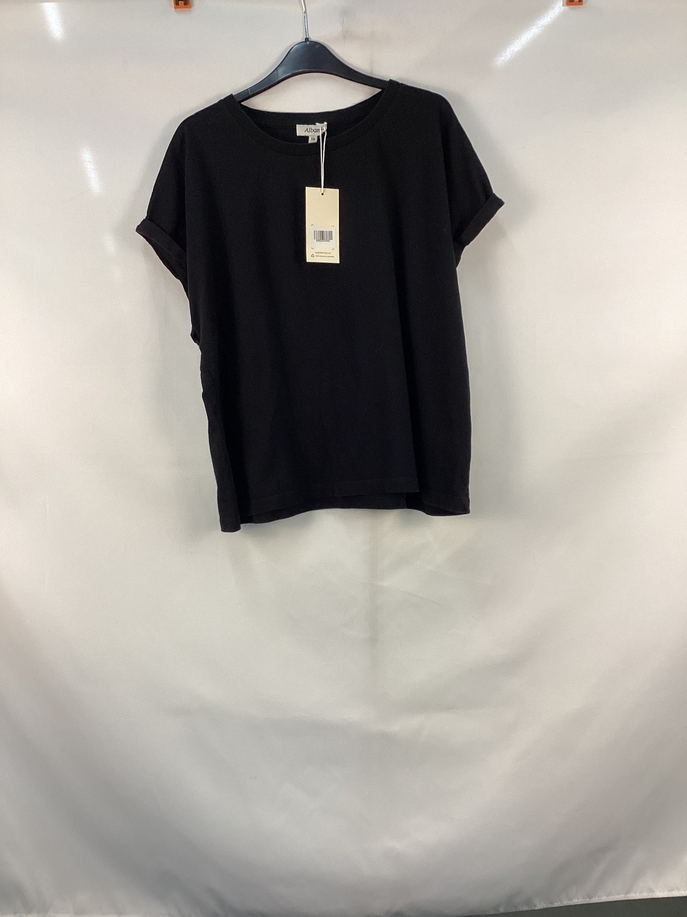 Re-Loved Black Roll Sleeve T-Shirt - Size 18 view 3
