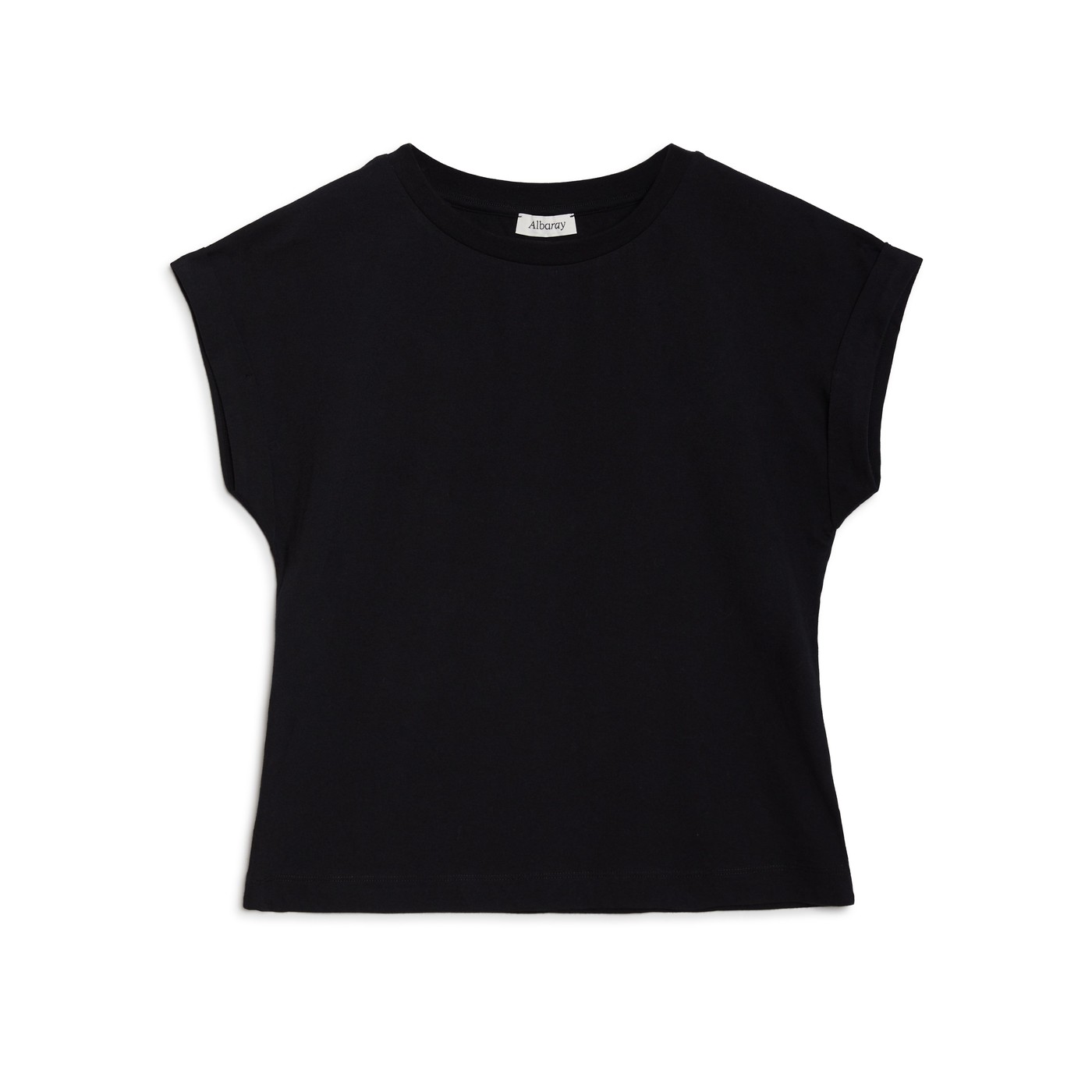 Re-Loved Black Roll Sleeve T-Shirt - Size 18