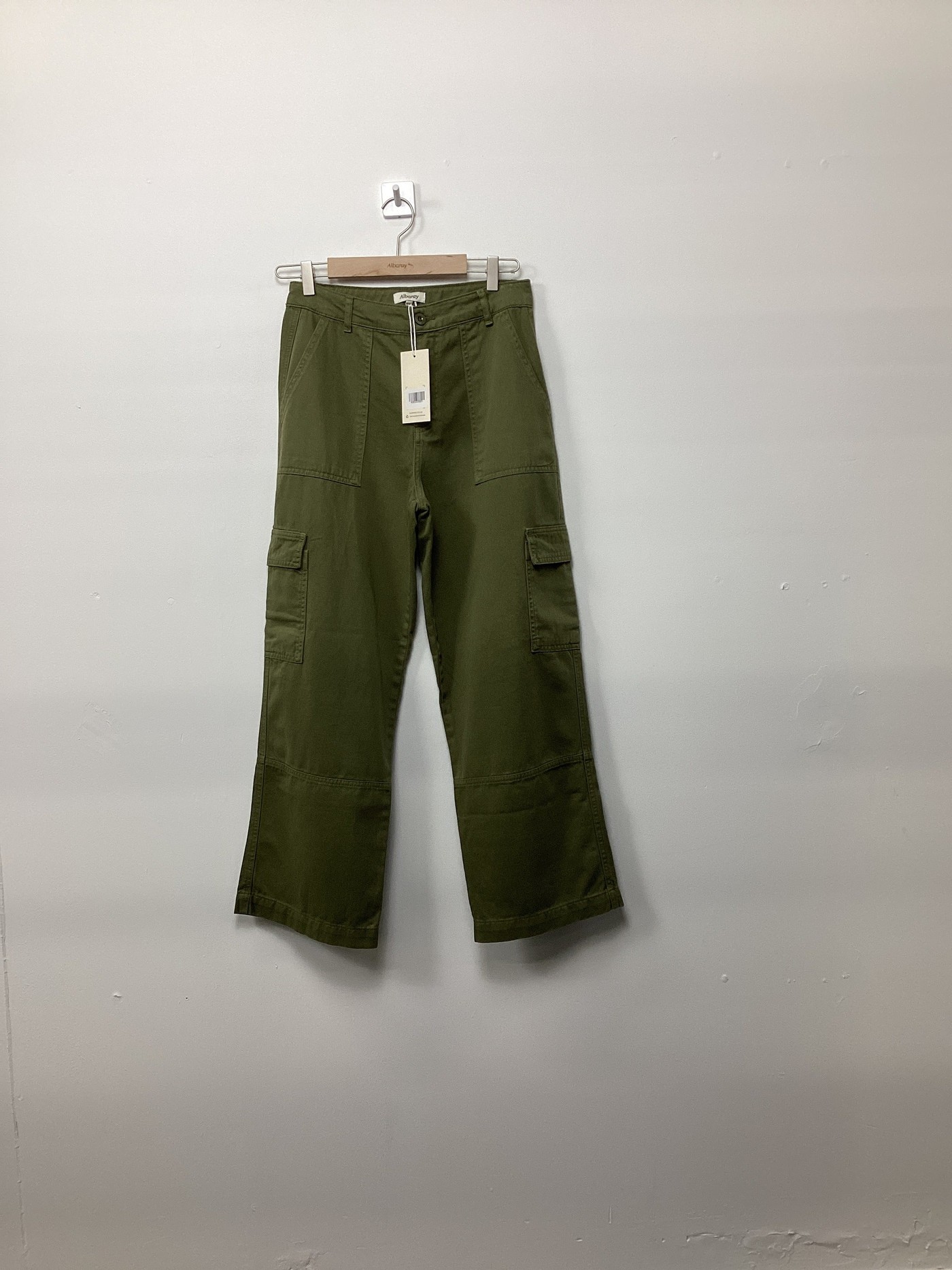 Re-Loved Khaki Cargo Trousers - Size 10 view 3