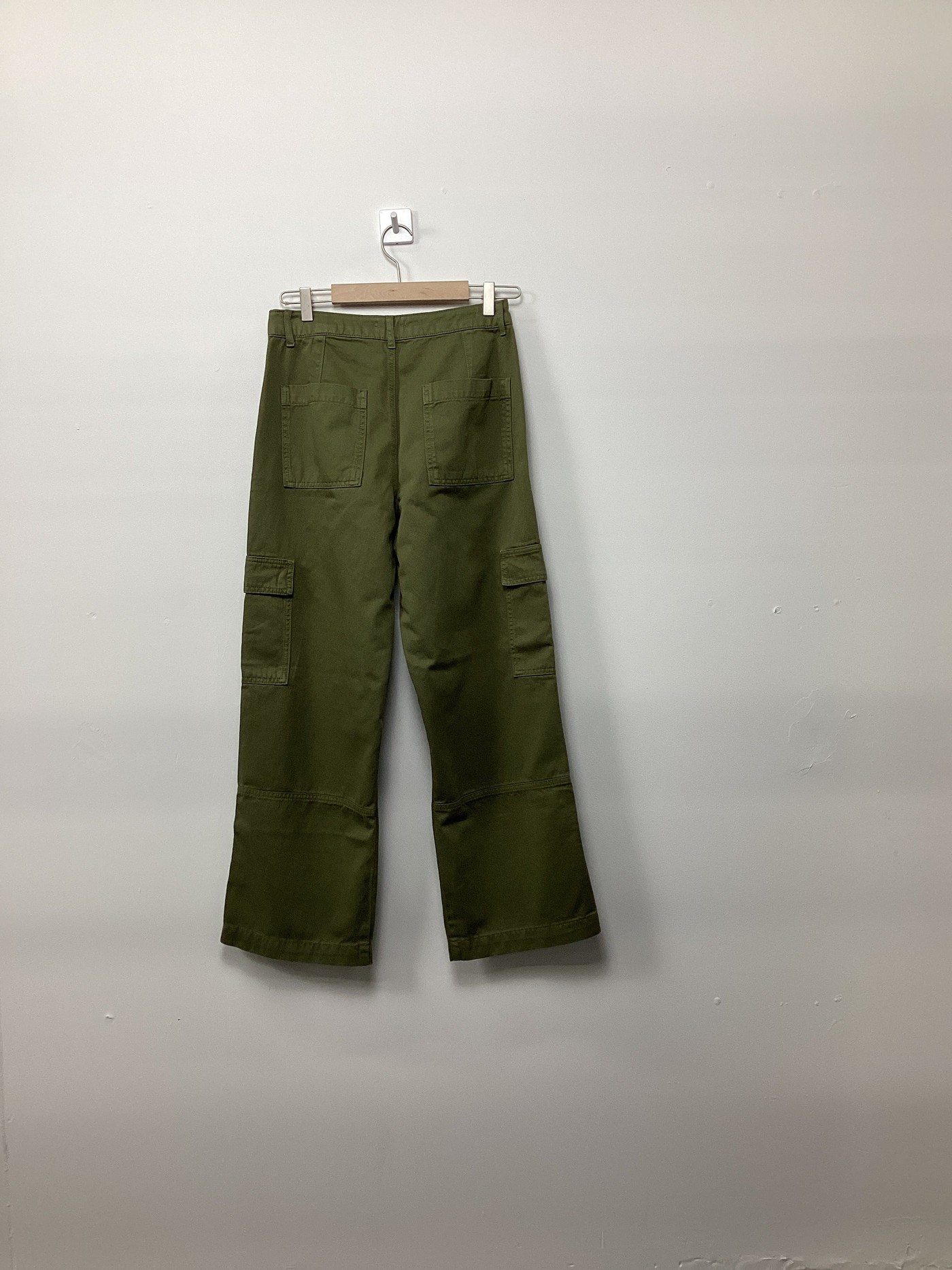 Re-Loved Khaki Cargo Trousers - Size 10 view 4