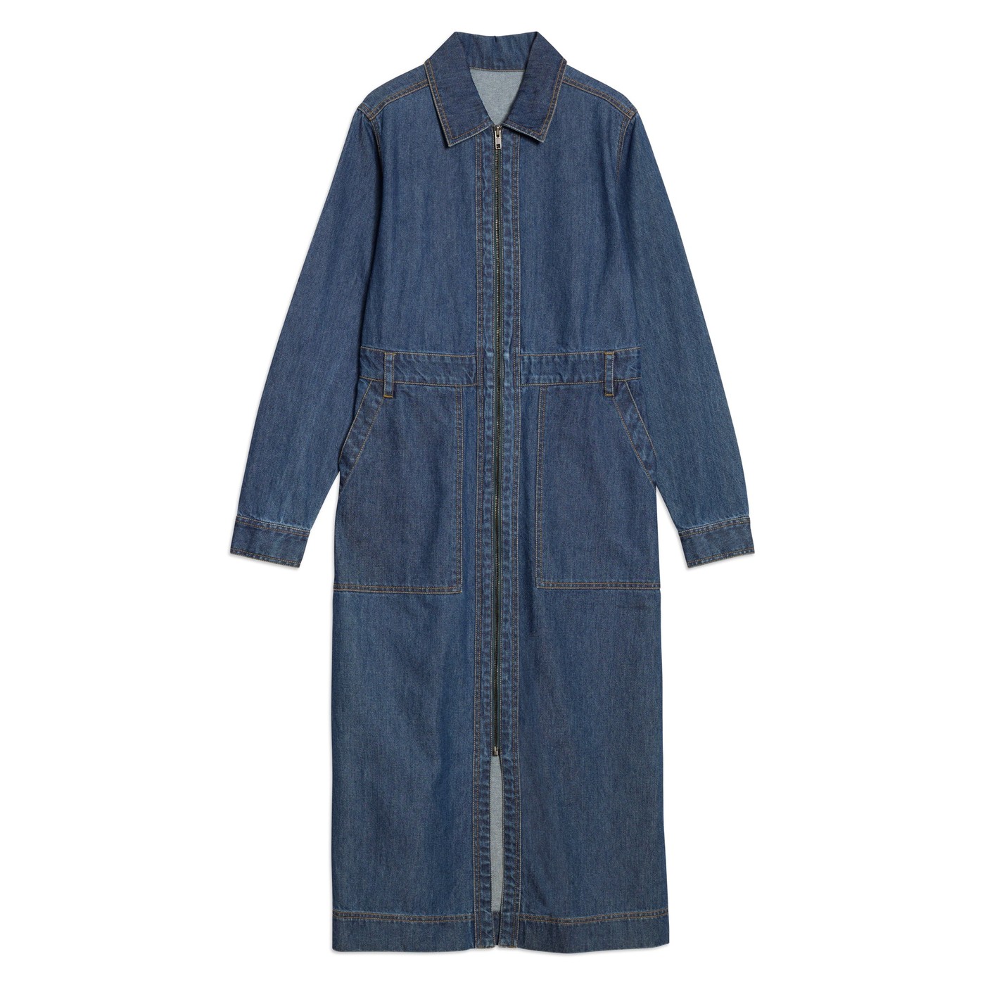 Denim Zip Front Dress view 4