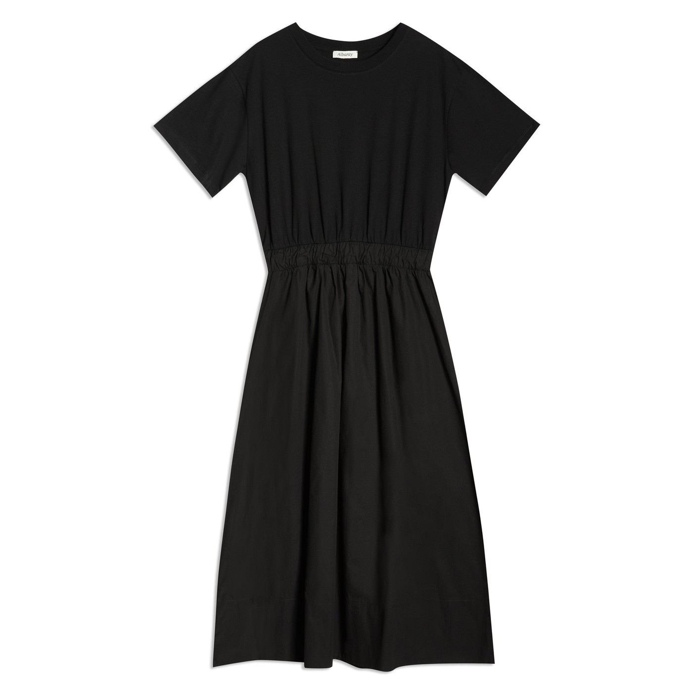 Re-Loved Black Cotton Jersey T-Shirt Dress - Size 10