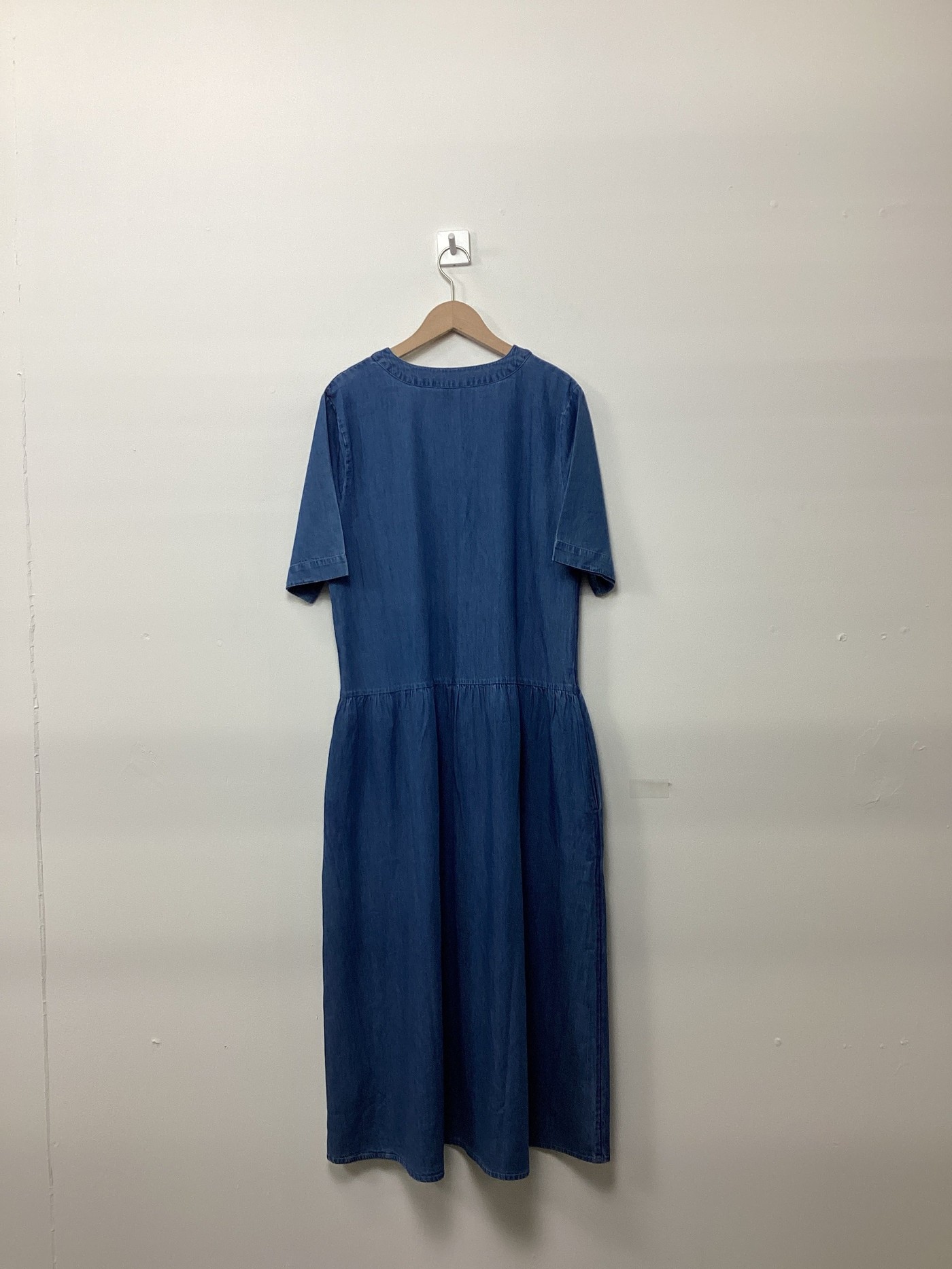 Re-Loved Denim V Neck Midi Dress - Size 10 view 4