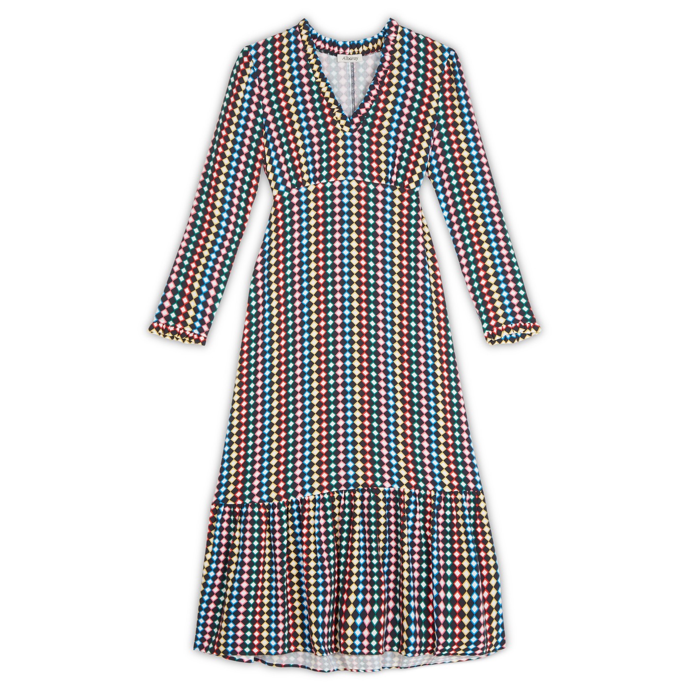 Re-Loved Harlequin Midi Length Dress - Size 18